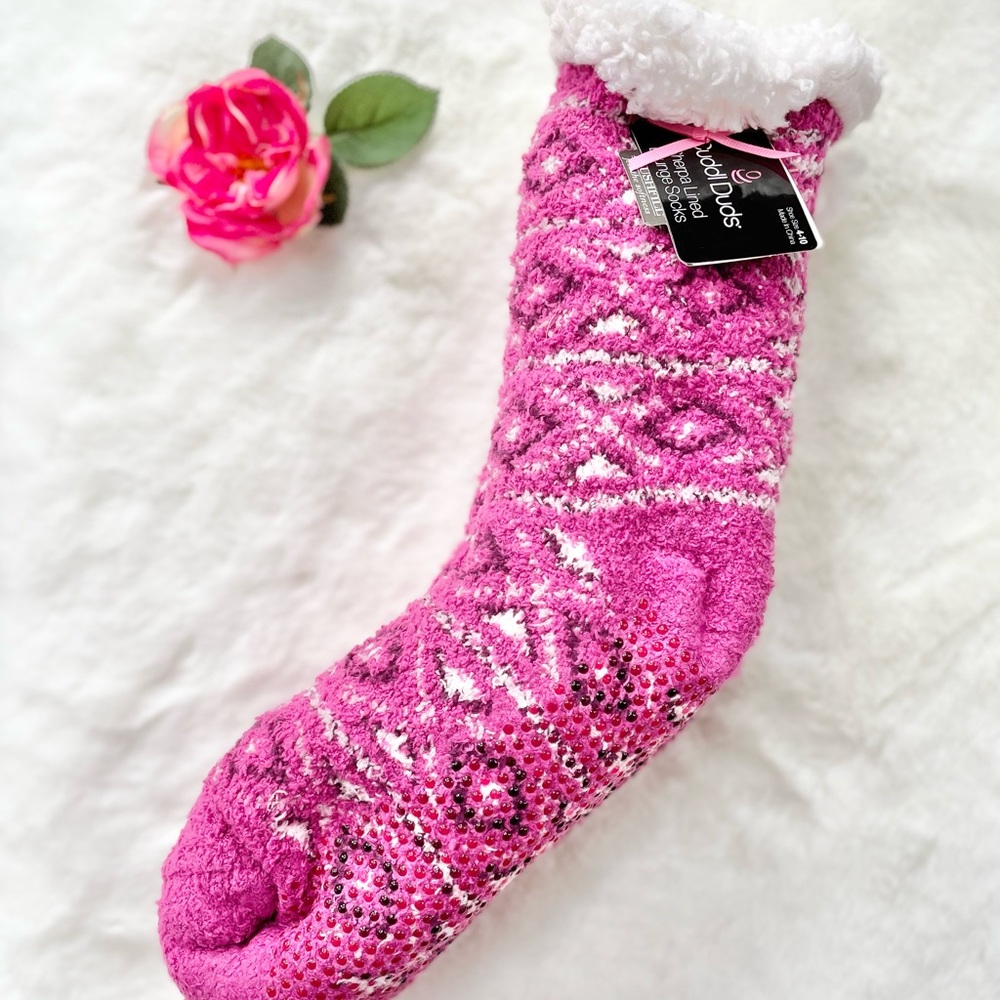 New with tags CUDDL DUDS SHERPA LINED LOUNGE SOCKS w/PLUSHFILL SUPER COMFORTABLE